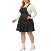 Agnes Orinda Women's Plus Size Elegant Plaid Overalls Fashionable A-Line Skirts - 2 of 4