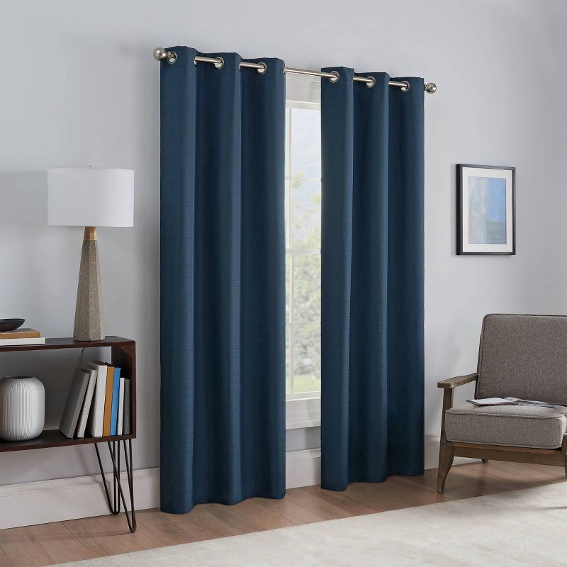 Set of 2 Talisa Absolute Zero and Draft Blocker Blackout Curtain Panels - Eclipse, 4 of 13