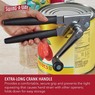 Black Ergonomic Stainless Steel Crank Handle Can Opener