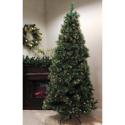 Equinox 4.5' Prelit Artificial Christmas Tree Slim Tattinger Long Needle Pine - Clear Lights