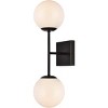 Elegant Lighting Neri 2 lights black and white glass wall sconce - 3 of 4