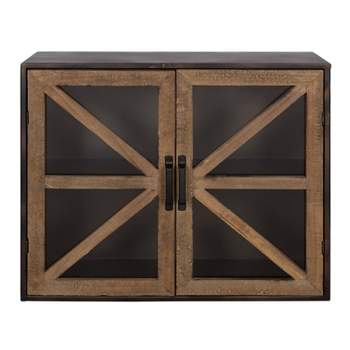 Mace Decorative Farmhouse Wall Mounted Double Door Storage Cabinet - Kate & Laurel All Things Decor