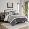 Gracie Mills Cecilia 5 Piece Textured Jacquard Stripe Comforter Set with Throw Pillows - 2 of 4