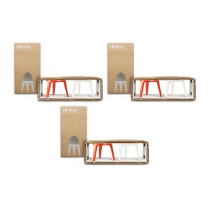 Brainstream Rocket Tripod Egg Cup (Red and White, 3-Pack) - 1 of 2