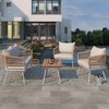 Chic Crate - 4-Piece Acacia Wood Boho Patio Set - Portable Rope Accents & Thick Cushions for Backyard/Porch/Balcony (Creamy Beige) - 3 of 4