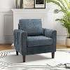 Deionides Tufted Wooden Upholstered Comfy Club Chair for Bedroom and Living Room with Wood Legs| ART OF LIVING DESIGNS - 3 of 4