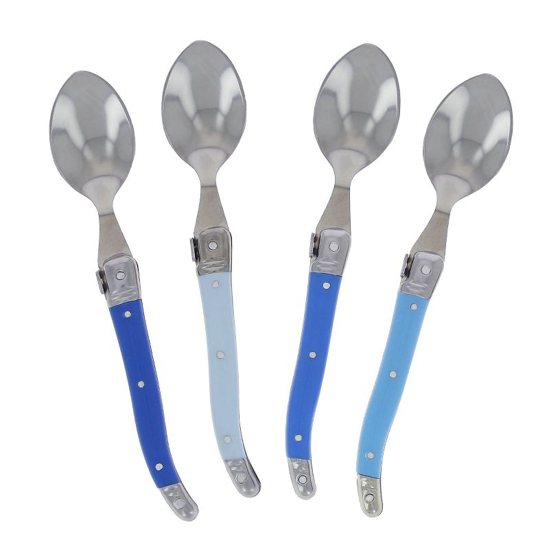 French Home Laguiole 4pk Stainless Steel 4pk Coffee Spoons Blue, 2 of 6