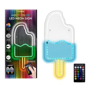 Xtreme Lit 8.13" x 17.86" Ice Cream Multi-Color LED Neon Sign, Plastic Hanging Wall Art, 1.2 lb - 1 of 4