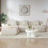 KWPZQEB 113" Cloud Sectional Couches for Living Room, Convertible L-Shape Couch with Ottoman & 3 Pillows, 3 Seater Modular Sectional Sofa, No Assembly - 3 of 4