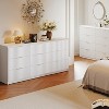 Modern Fluted 8/9-Drawer Dresser, Dresser for Bedroom Chest of Drawers, Storage Organizer for Living Room Hallway Entryway, Wood Color/Black/White - 2 of 4