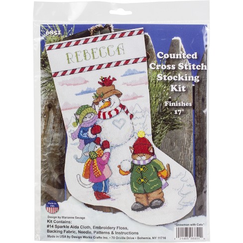 Design Works Counted Cross Stitch Stocking Kit 17 Long-snowman
