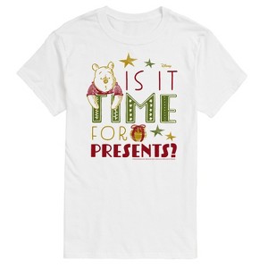 Men's - Winnie the Pooh - Is It Time For Presents? Christmas Short Sleeve Graphic T-Shirt - 1 of 4