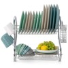 LunaLulinlk Kitchen Stainless Steel Dish Cup Drying Rack Holder 2-Tier Dish Rack Sink Drainer - 2 of 4