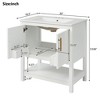 NicBex 30" Bathroom Storage Cabinet with Sink Bathroom Cabinets with 2 Spacious Cabinet Doors, 1 Open Shelf for Bathroom, White - 2 of 4