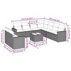 vidaXL 10 Piece Patio Sofa Set with Cushions Black and Cream - With Table - 3 of 4