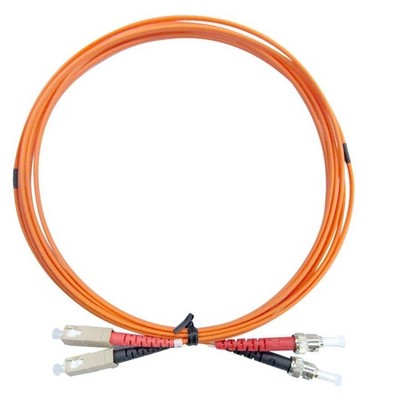 Monoprice OM1 Fiber Optic Cable - 3 Meters, SC/UPC-ST/UPC, Multi Mode, Duplex, 62.5/125 micrometer Type, 2.0mm, OFNR