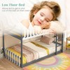 Tangkula Twin Over Twin Bunk Bed w/ Fence & Ladder Solid Wood Floor Bunk Bed for Kids Gray - 4 of 4