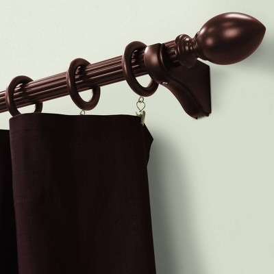 Lumi Antique Mahogany Wood Egg Curtain Rod Finials (2-Pack)