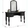 Sapphtopaz Classic Makeup Vanity Desk with Carved Mirror, Wood Makeup Table Set with Drawers & Stool, Dresser For Bedroom - 3 of 4