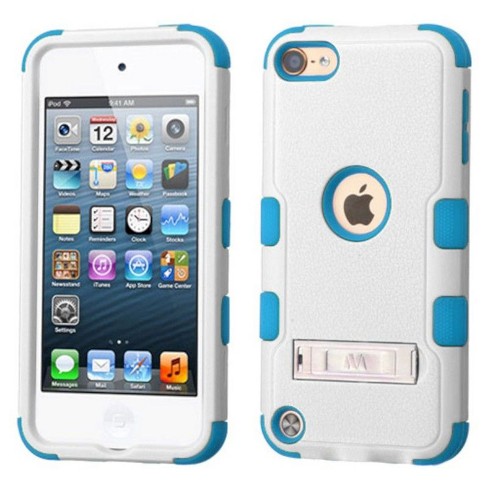 MYBAT For Apple iPod Touch 5th Gen/6th Gen White Blue Hard Hybrid Case  Cover w/stand