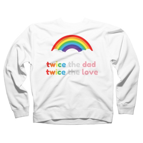Unisex Design By Humans Rainbow Twice The Dad u0026 Love By Sweatshirt - White  - Small : Target