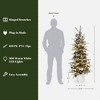 LuxenHome 5Ft Pre-Lit Snow-Covered Artificial Christmas Tree with Pinecones & White Planter Base Green - 4 of 4