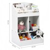 COZONY Kids Toy Storage Organizer with Bookshelf, 3-Tier, 4 Cubbies, Wooden Cabinet for Bedroom, Playroom, Nursery - 2 of 4