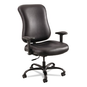 Safco Optimus High Back Big and Tall Chair, Vinyl, Supports Up to 400 lb, 19" to 22" Seat Height, Black - 1 of 2