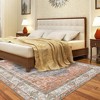 Area Rug-Washable Vintage Boho Rugs Non Slip-Distressed Printed Low Pile Indoor Carpet,Brown - 2 of 4