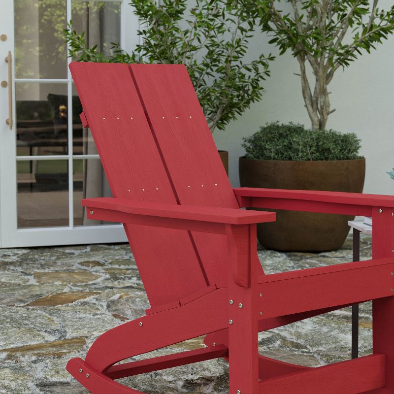 Merrick Lane Wellington UV Treated All-Weather Polyresin Adirondack Rocking Chair for Patio, Sunroom, Deck and More, 6 of 13