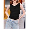 Imily Bela Womens Ribbed Boatneck Tank Top Summer Tight Sleeveless Shirt Chic Style - 2 of 4