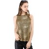 INSPIRE CHIC Women's Party Shiny Sleeveless Keyhole Back Club Metallic Tank Top - 4 of 4