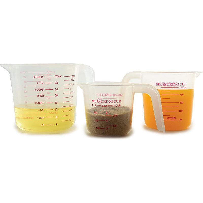 Norpro 1 Plastic Measuring Cup, Multicolored 1 cup, 2 cup, 4 cup Volume (3 Pack), 3 of 5
