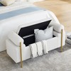 Elegant Upholstered Velvet Storage Bench - 2 of 4