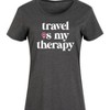 Women's - Instant Message - Travel Is My Therapy Graphic T-shirt Dress - 2 of 4