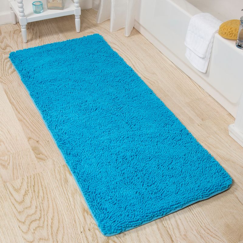 Lavish Home 58x24 Chenille Bath Runner- with Non-Slip Backing, Absorbent High-Pile Memory Foam Rug, 1 of 5