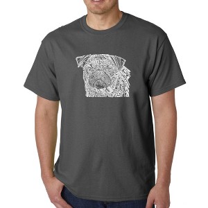 LA Pop Art Men's Word Art T-shirt - Pug Face - 1 of 4