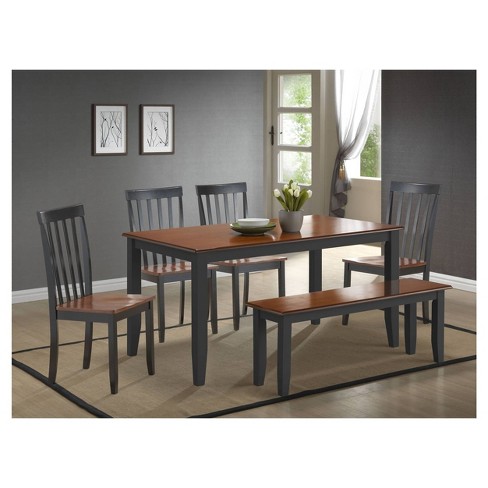 6pc Bloomington Dining Set Black And, Target Dining Room Table Chairs