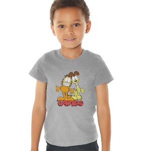 Toddler Boys' Garfieldand Odie Best Friends T-Shirt Athletic Heather - 1 of 4