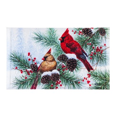 Evergreen Flag Tis the Season Cardinals Embossed Floor Mat