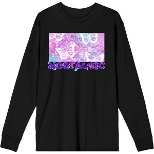 Chrome Baddie Y2K Trend Butterflies and Cassette Tape Adult Crew Neck Long Sleeve Tee - 1 of 2