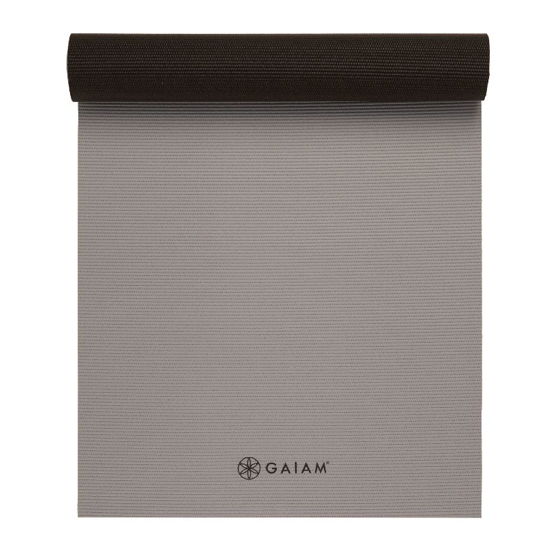 Gaiam 2 Color Premium Yoga Mat - Black/Gray (6mm), 5 of 8
