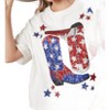 Women's Country Patriotic Stars Embroidery Tee - Peach Love - 4 of 4