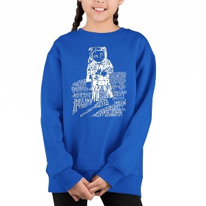 LA Pop Art Astronaut - Girl's Word Art Crewneck Sweatshirt - 1 of 3