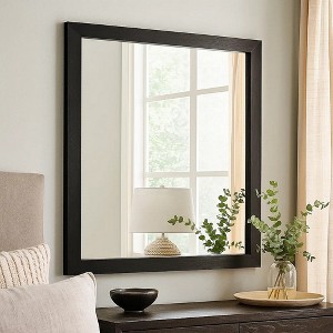 Royal Hampton Dresser Mirror, Beveled Glass, Black Wood, 40 Inch Square - 1 of 4