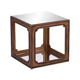 Alfristan Mirrored Square Accent Table Brass - Aiden Lane