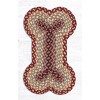 Earth Rugs Medium Dog Bone Mat 13"x22", Burgundy, Gray & Cream Braided Jute, Rustic Pet Rug for Feeding & Resting Areas - 2 of 3