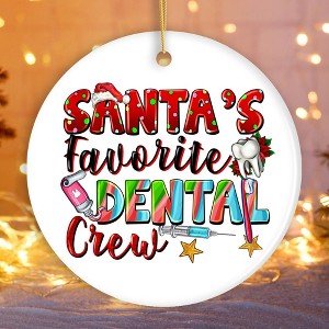 Santa’s Favorite Dental Crew Christmas Theme Ornament, Dentist Office Gift| OrnamentallyYou - 1 of 4