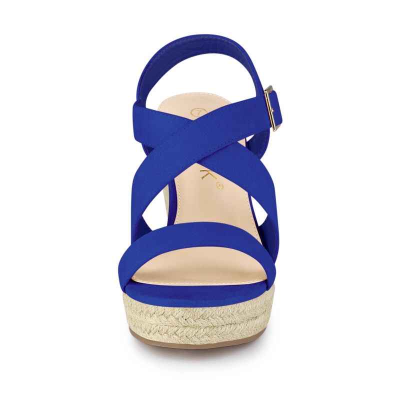 Allegra K Women's Espadrilles Platform Slingback Wedges Sandals, 2 of 7