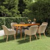 vidaXL Patio Dining Set - 7 Piece Outdoor Furniture Set with Solid Acacia Wood Table & PE Rattan Chairs with Thick Cushions for Patio, Backyard - 2 of 4